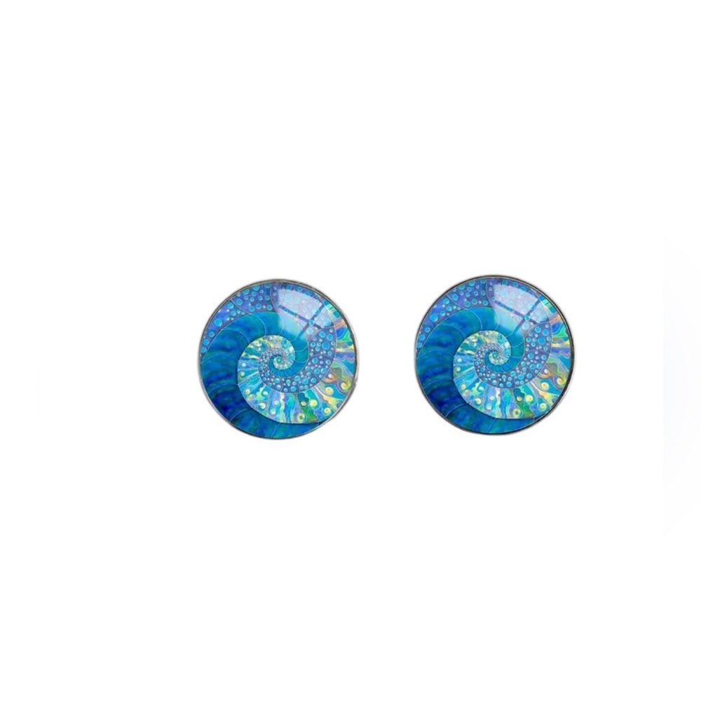 Blue Mosaic Stud Earrings